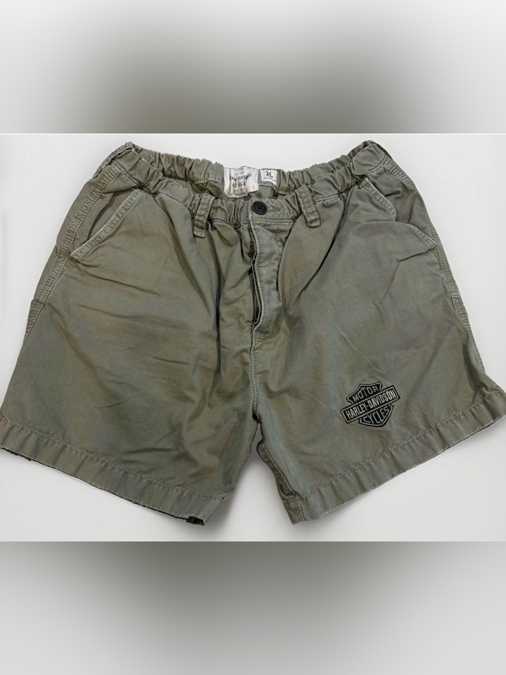 Y2K Vintage Abercrombie & Fitch Shorts Chino Harley Davidson Embroidered Size XL